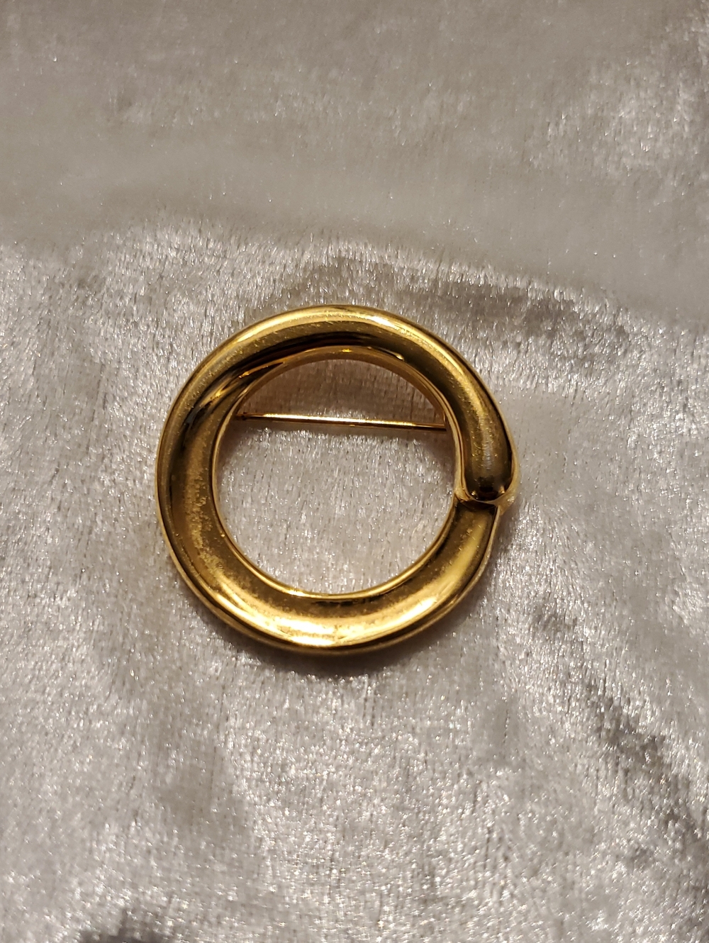Classic Monet Gold Tone Circular Brooch Pin